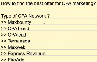 types of CPA marketing